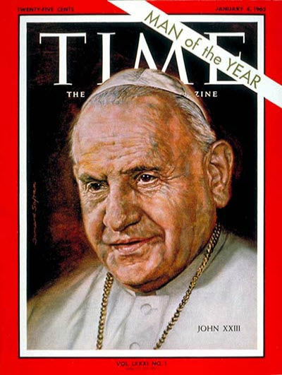 Johannes XXIII op de cover van Time Magazine als Man of the Year