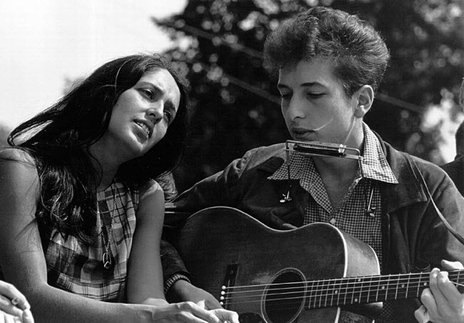 Joan Baez en Bob Dylan, Mars op Washinton DC voor burgerrechten, 28 augustus 1963